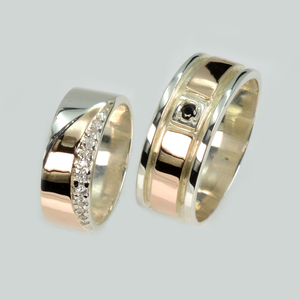 Пара обручальных колец из серебра (Обр1417)