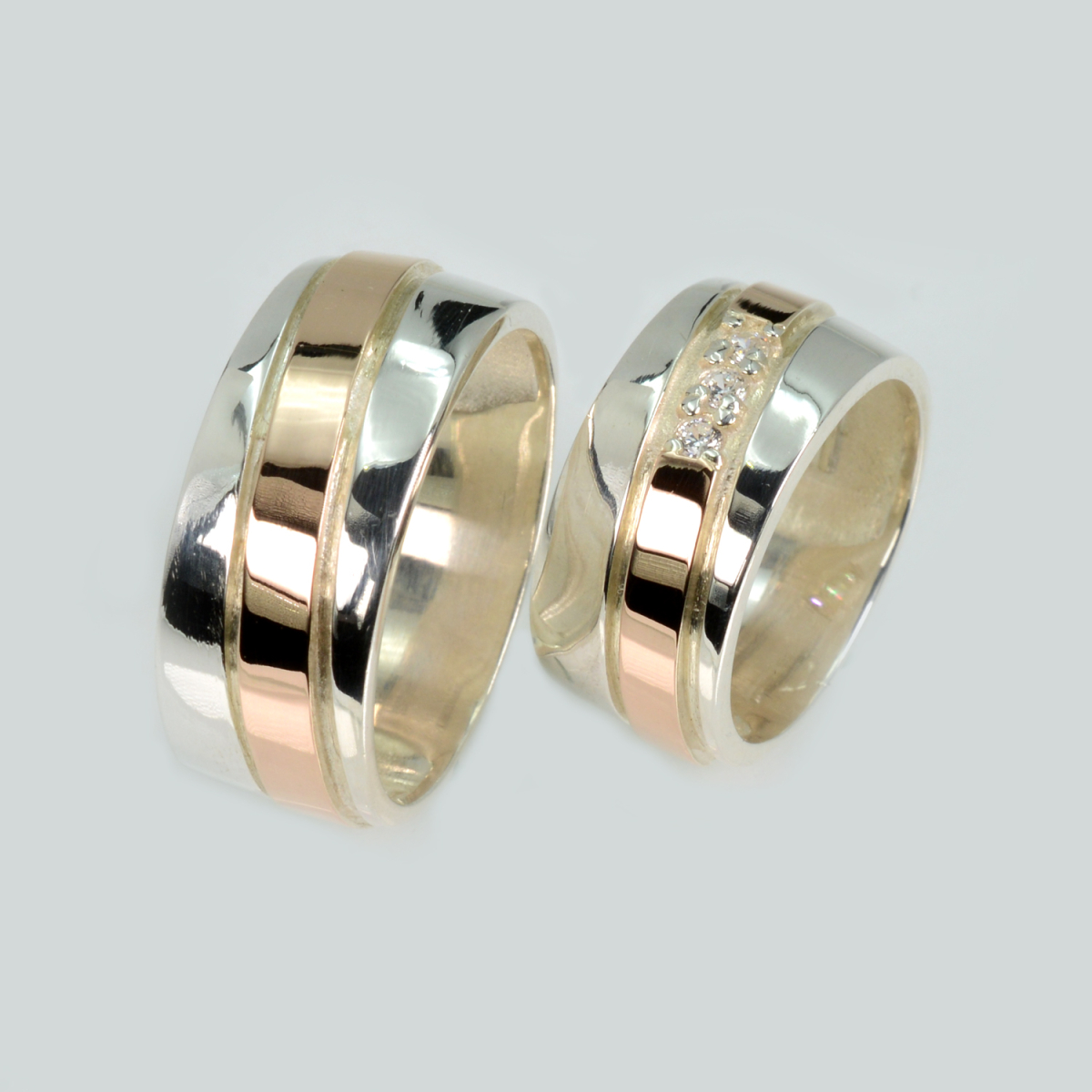 Пара серебряных обручальных колец (Обр1819)