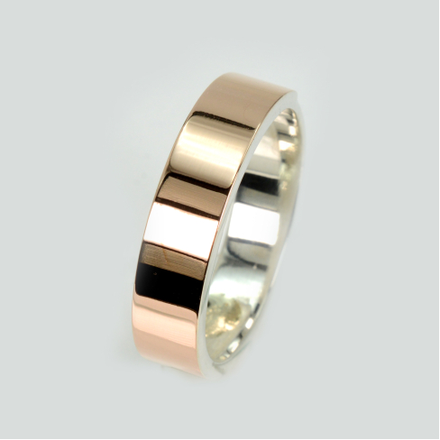 Срібна обручка з золотими напайками, ціна за одну каблучку