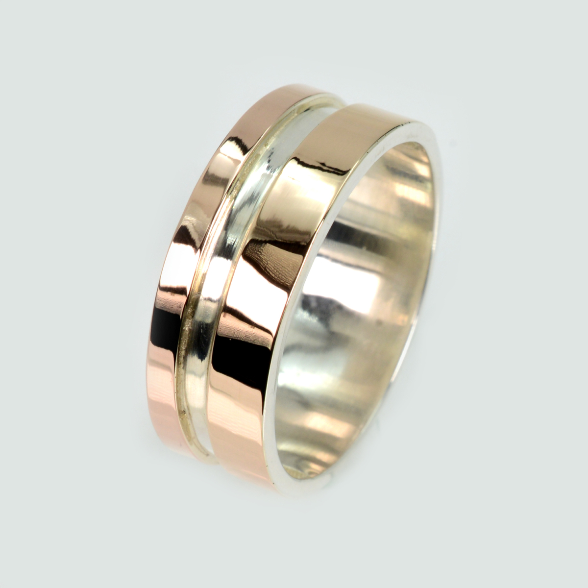 Срібна обручка з золотом (Обр20)