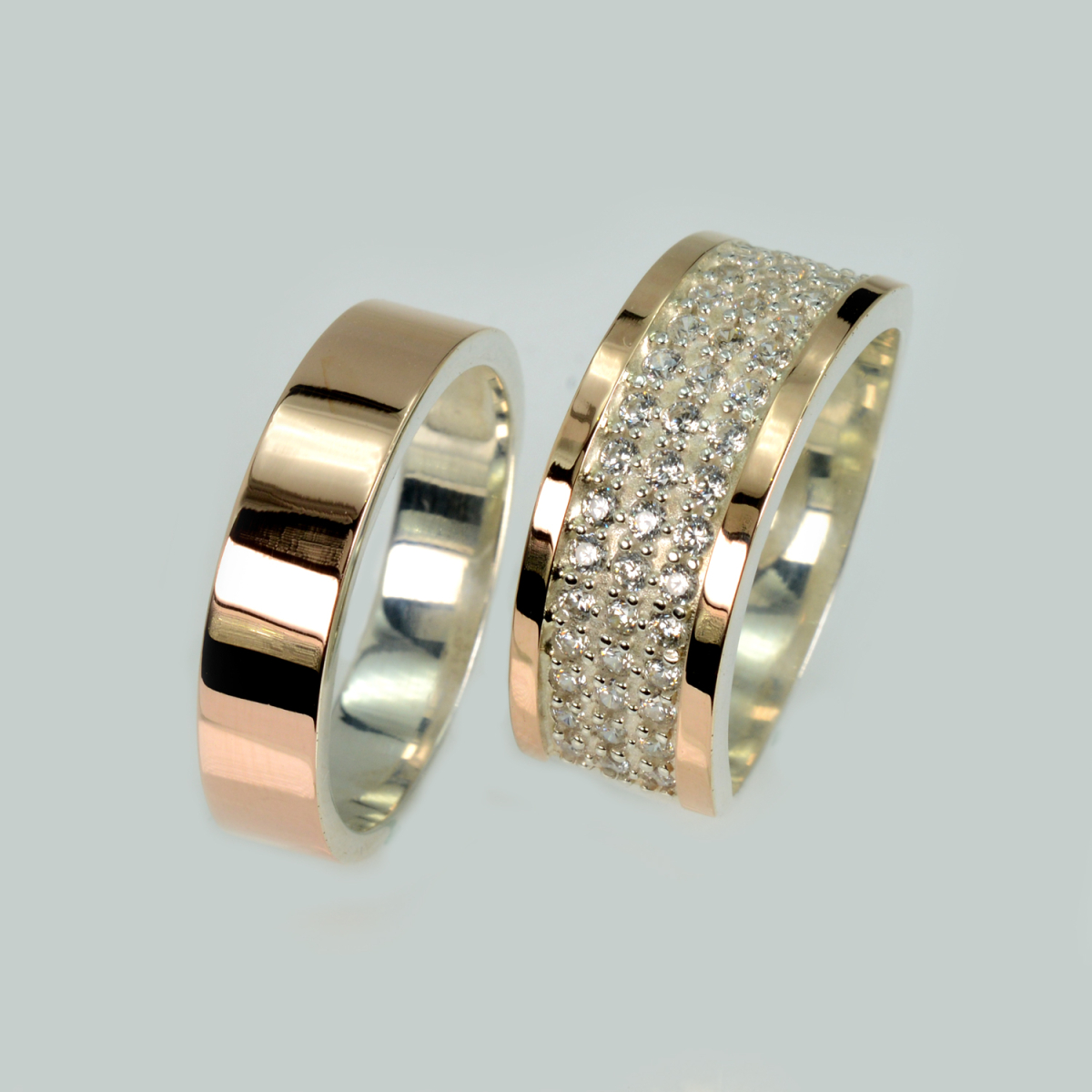 Пара серебряных обручальных колец (Обр2014к)