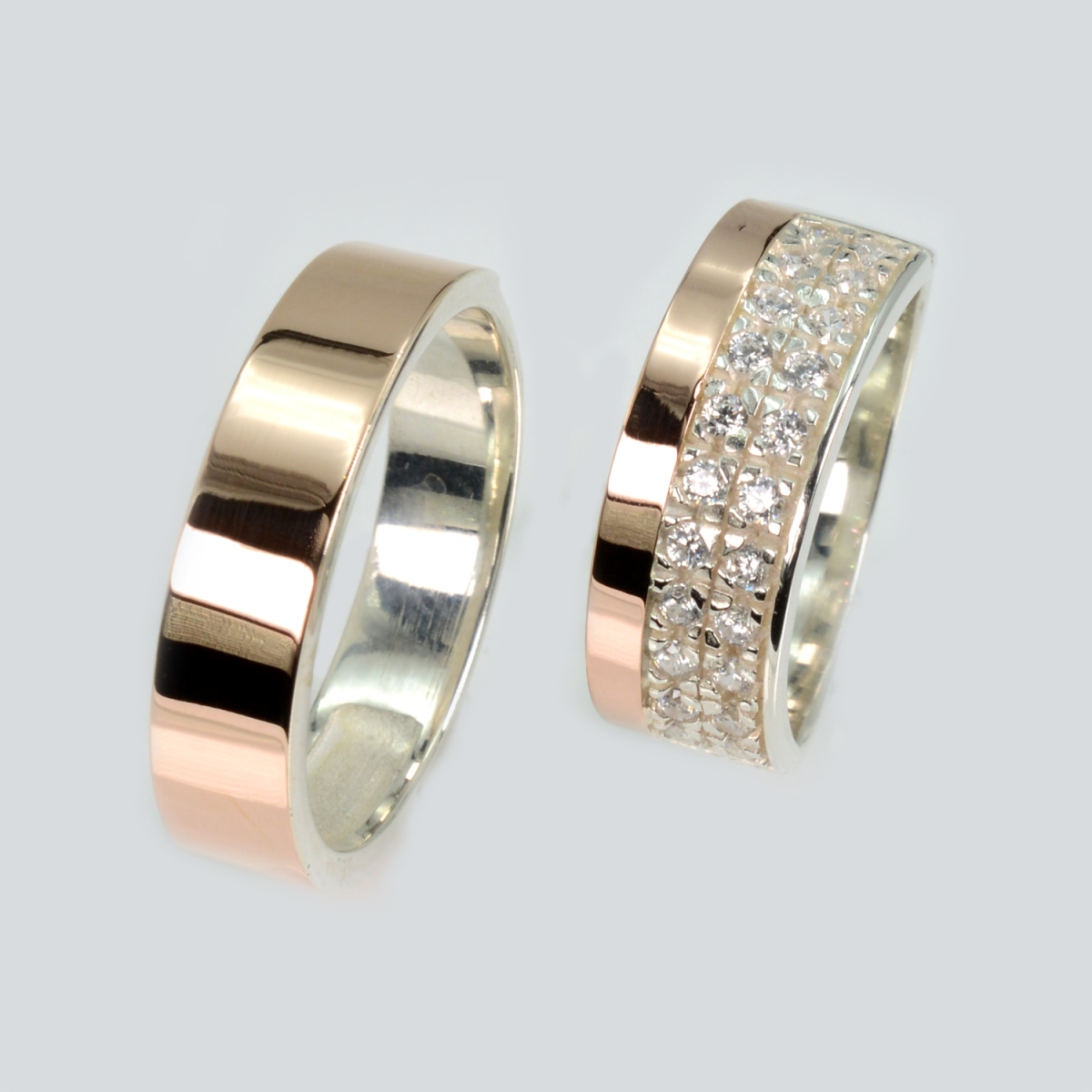 Пара серебряных обручальных колец (Обр2017к)