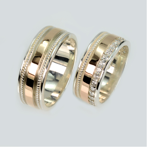 Пара обручальных колец из серебра