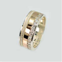 Обручка із срібла з золотом