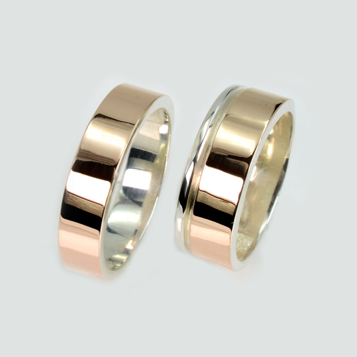 Пара серебряных обручальных колец (Обр2Обр10)
