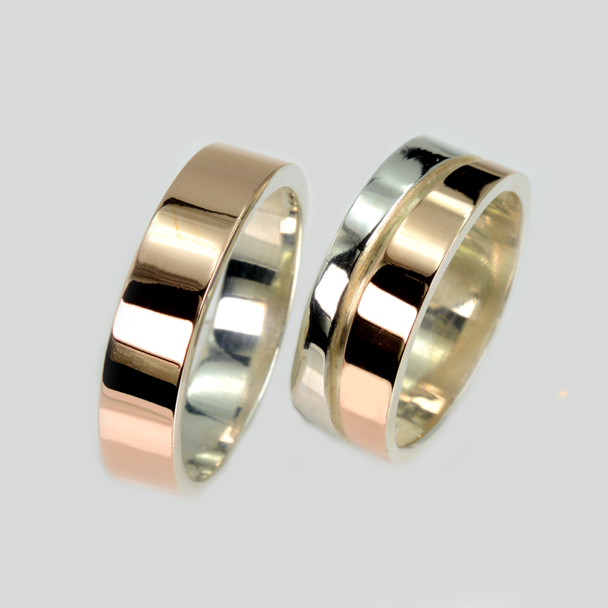 Пара серебряных обручальных колец (Обр2Обр8)