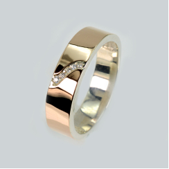 Обручка із срібла та золота