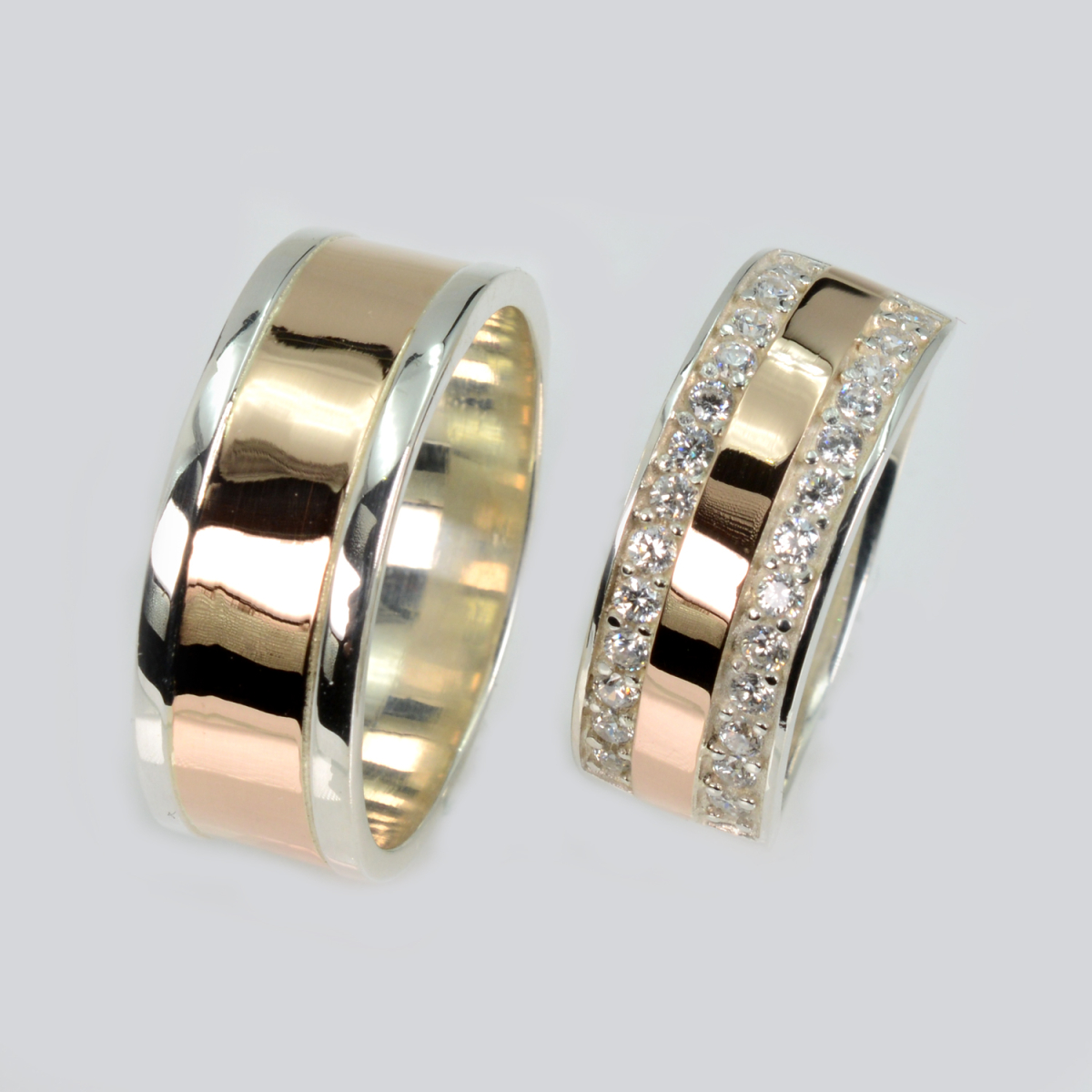 Пара серебряных обручальных колец (Обр3002к)