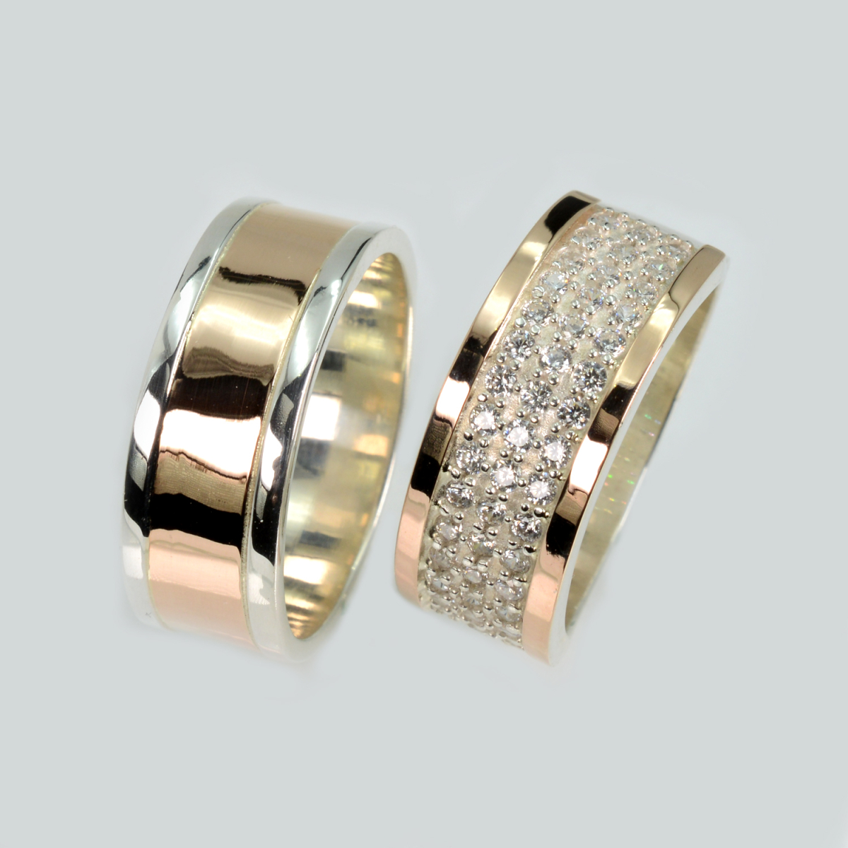 Пара обручальных колец из серебра (Обр3014к)