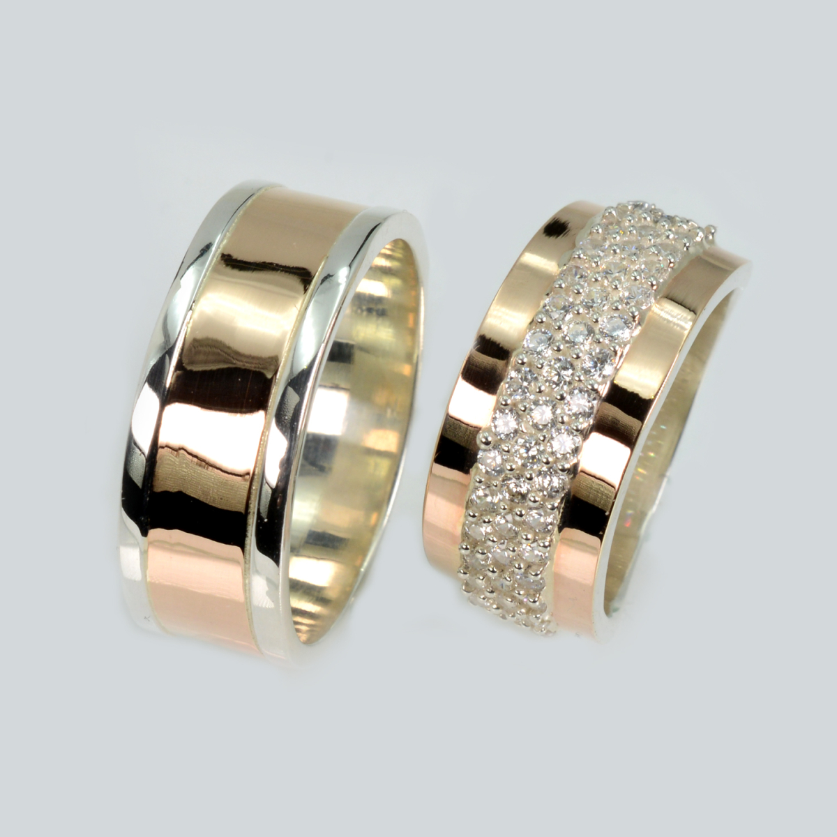 Пара обручальных колец из серебра (Обр3029к)