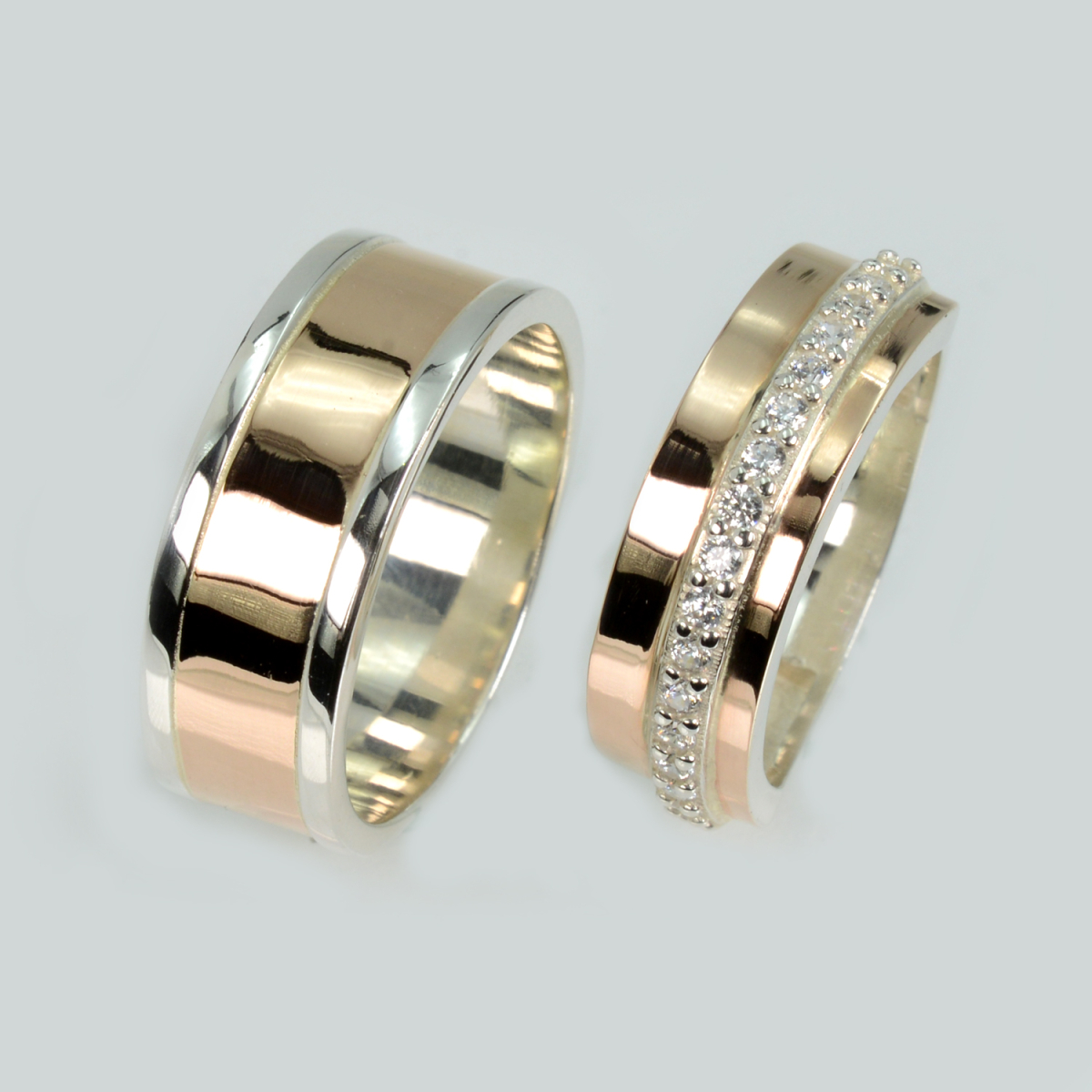 Пара серебряных обручальных колец (040кОбр3)