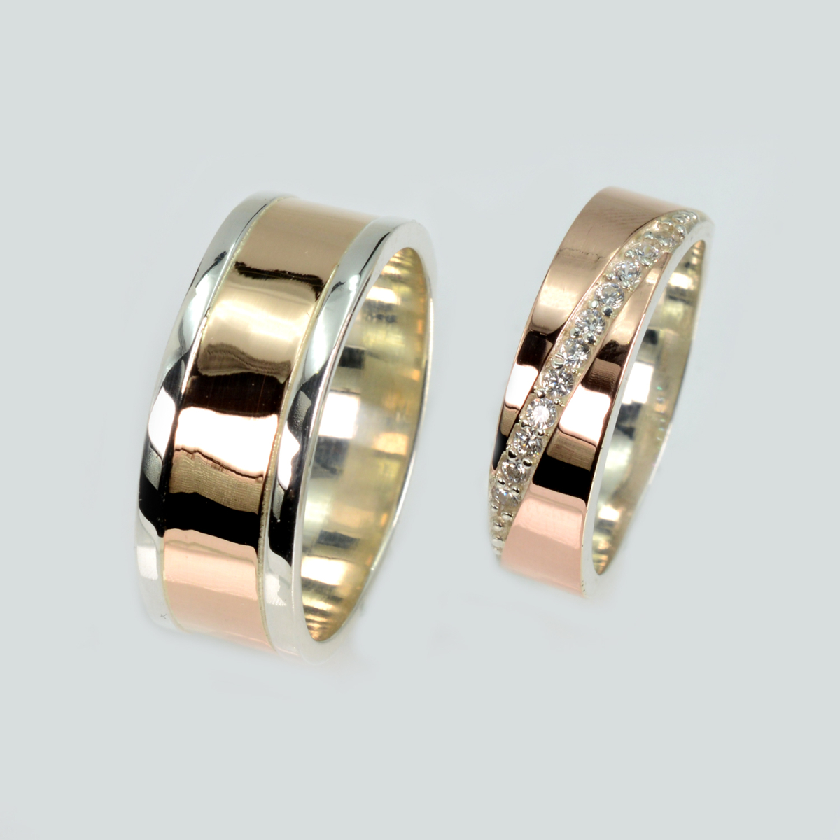 Пара серебряных обручальных колец (Обр3053к)