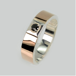 Обручка срібло з золотом