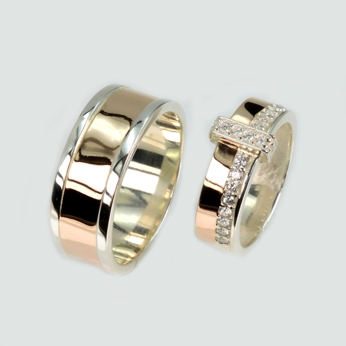 Пара обручальных колец из серебра (Обр3101к)