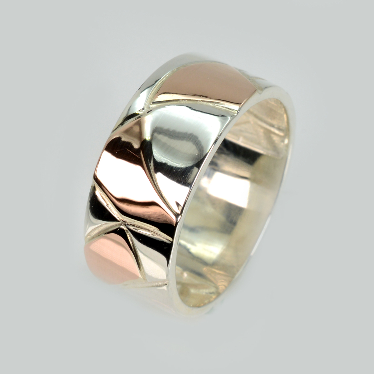 Обручка срібло з золотом (Обр35)