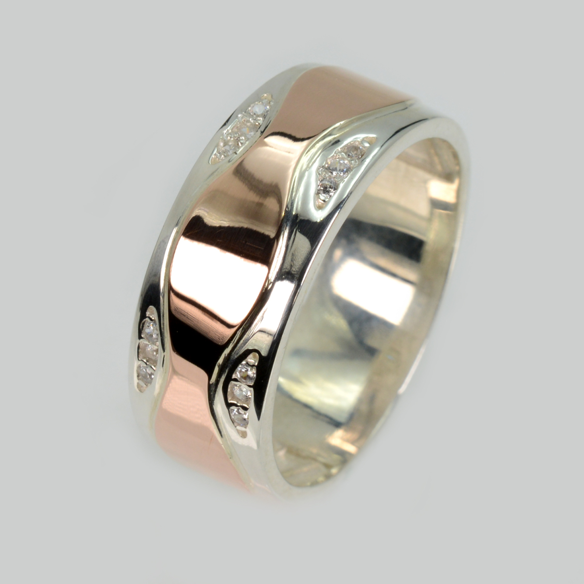 Обручка срібло з золотом (Обр36)