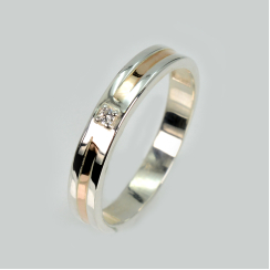 Обручка срібло з золотом