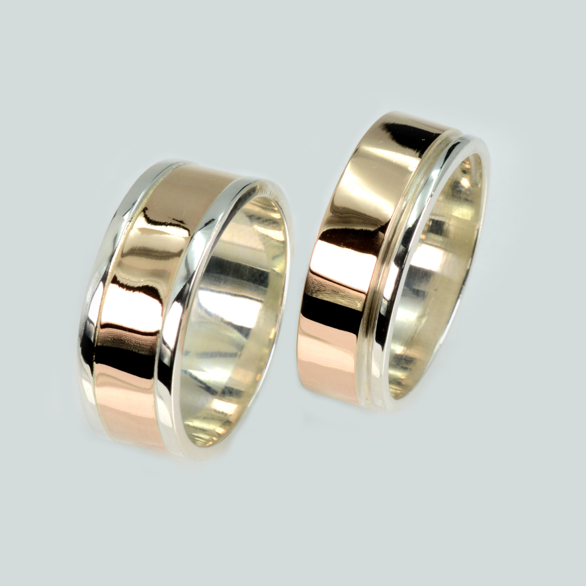 Пара серебряных обручальных колец (Обр3Обр10)
