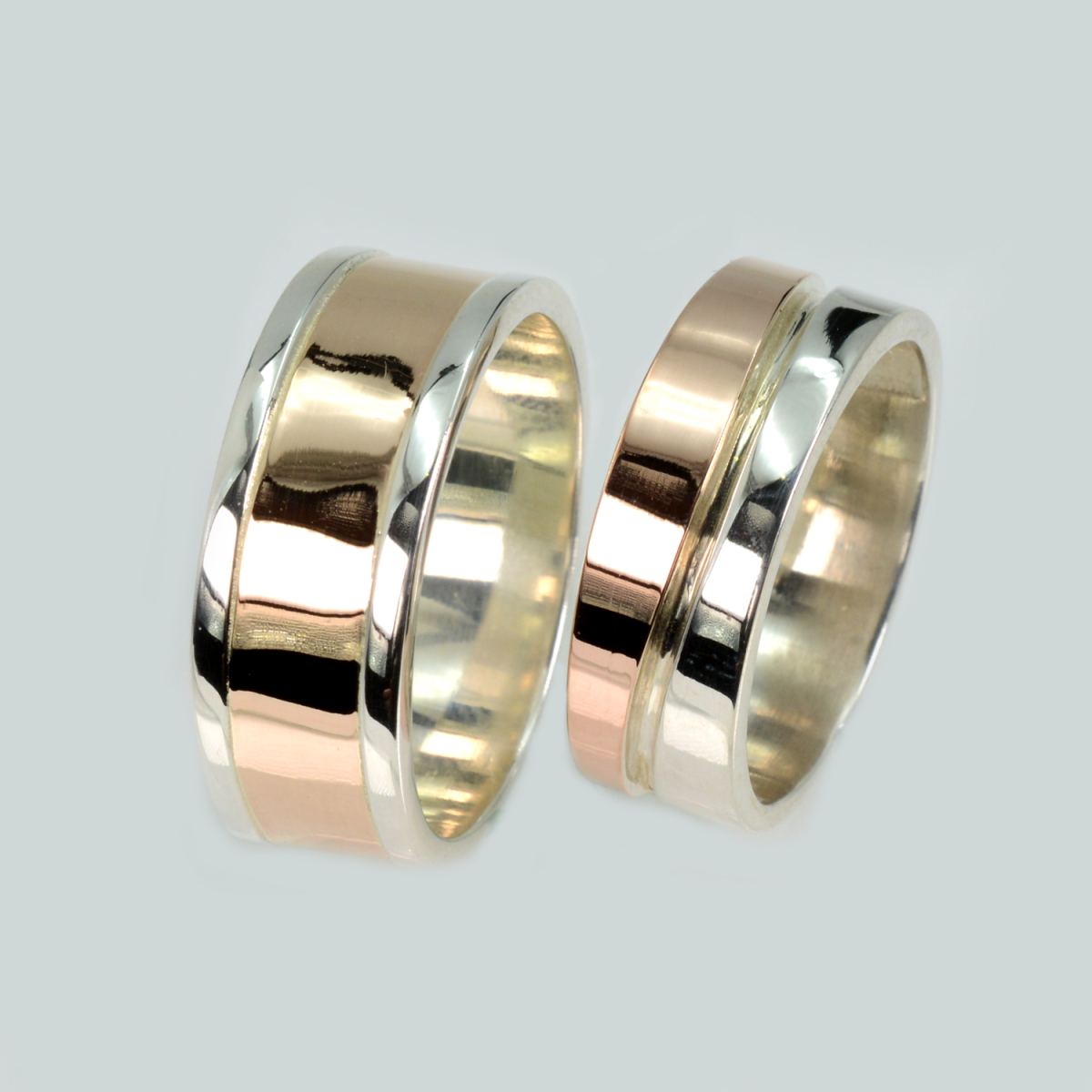 Пара серебряных обручальных колец (Обр3Обр8)