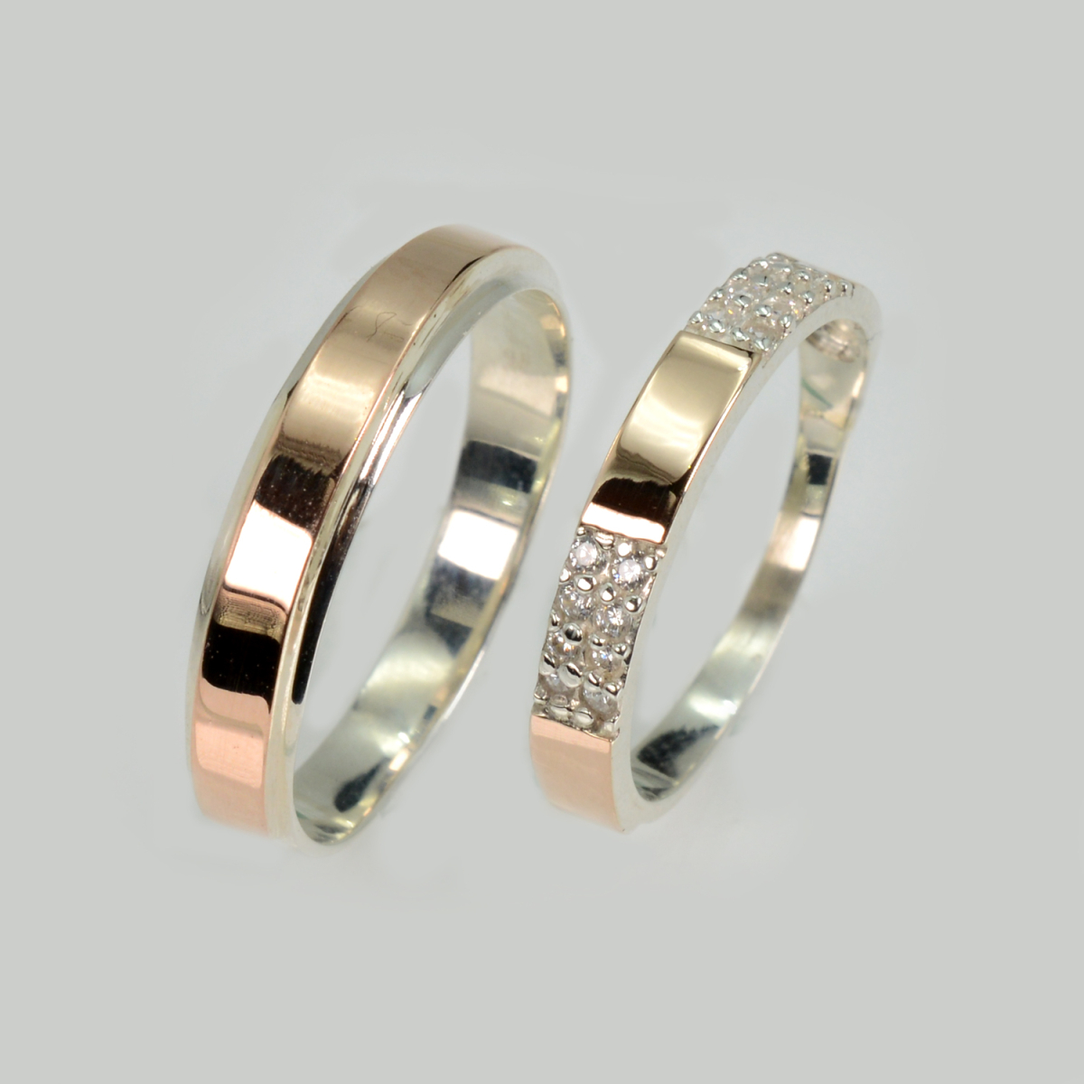 Пара серебряных обручальных колец (Обр4041к)