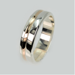 Обручка срібло з золотом