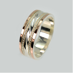 Обручальное кольцо из серебра и золота