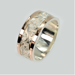 Обручка срібло з золотом