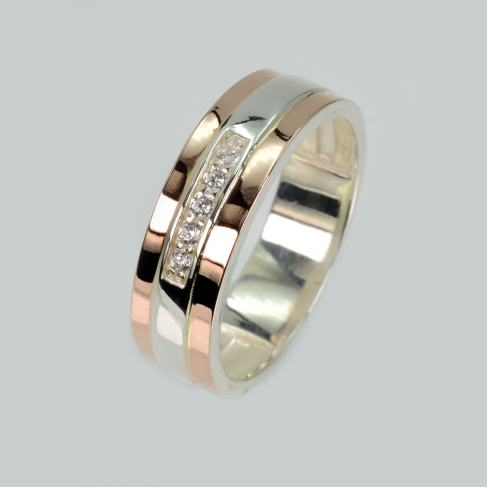 Обручка срібло з золотом46