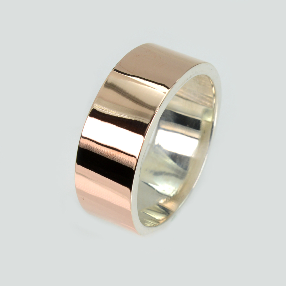 Обручальное кольцо из серебра и золота (Обр47)