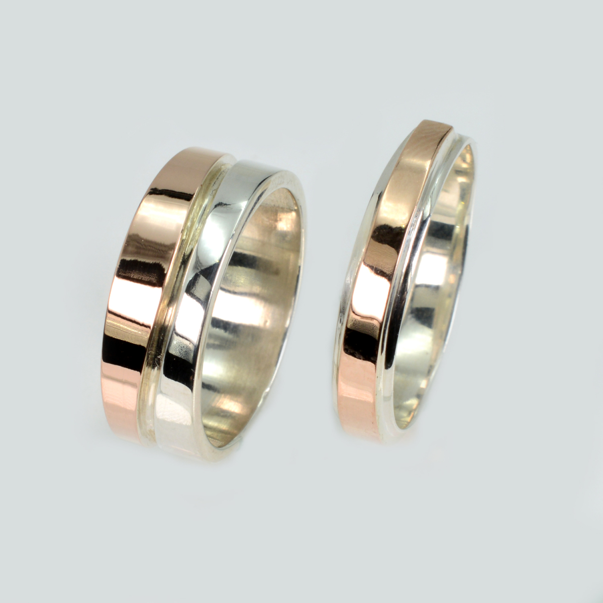 Пара серебряных обручальных колец (Обр8Обр4)