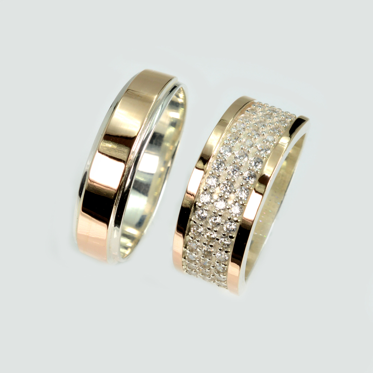 Пара обручальных колец из серебра (Обр5014к)