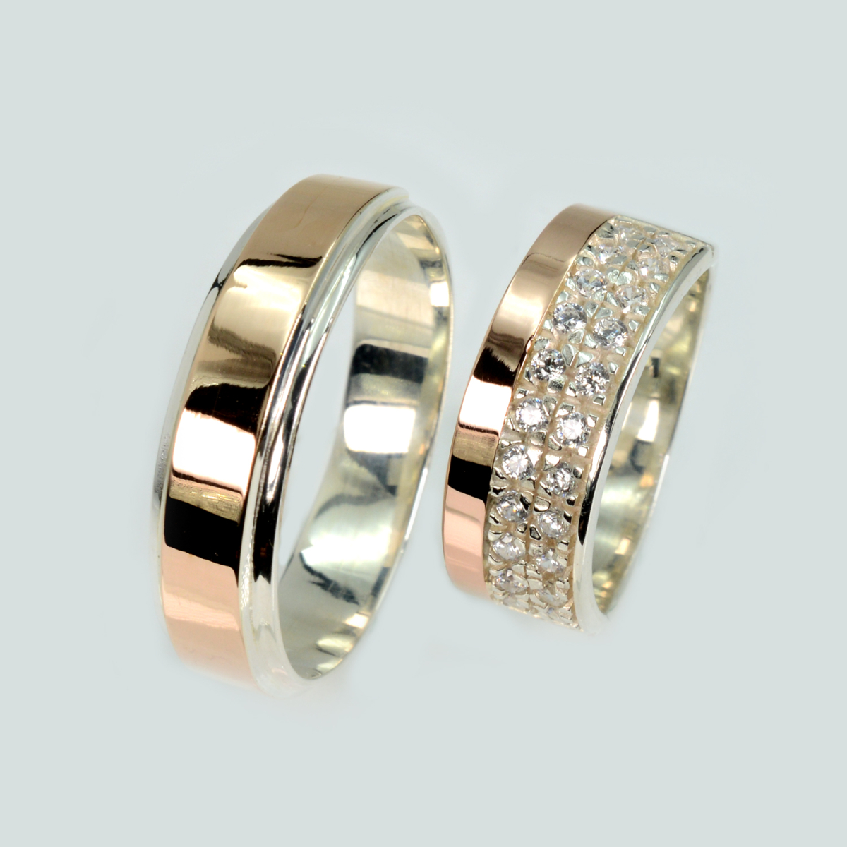 Пара серебряных обручальных колец (Обр5017к)