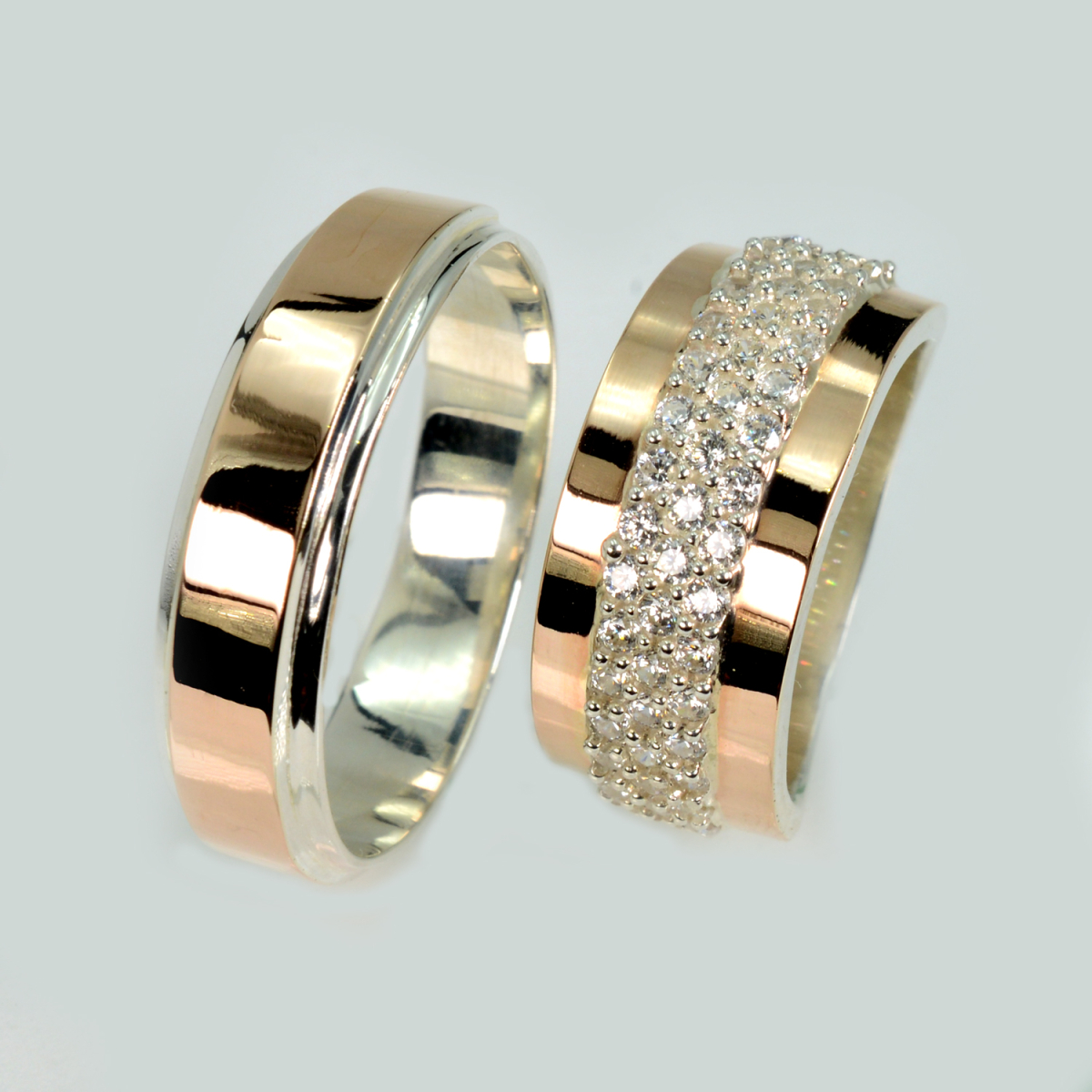 Пара обручальных колец из серебра (Обр5029к)