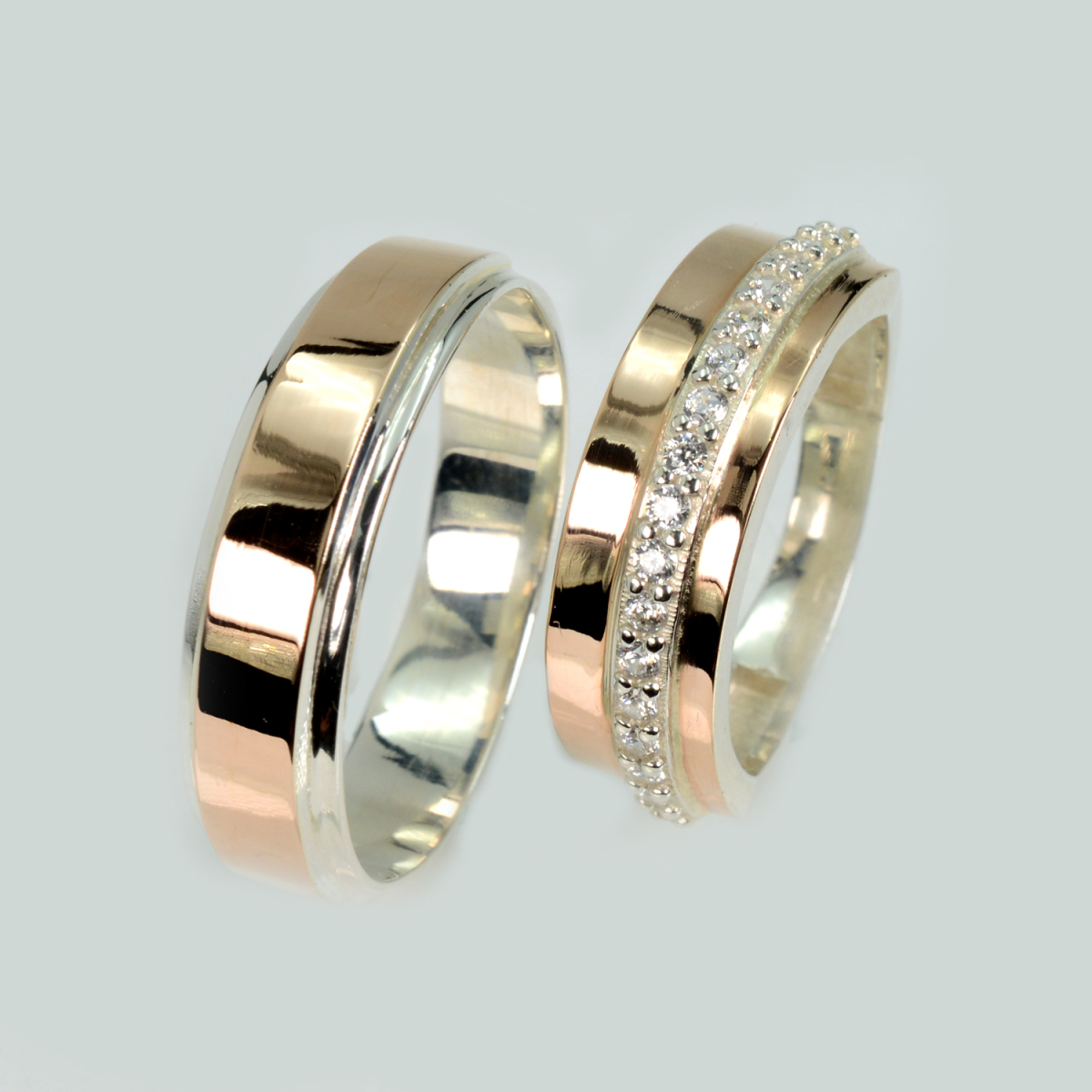 Пара серебряных обручальных колец (обр5040к)