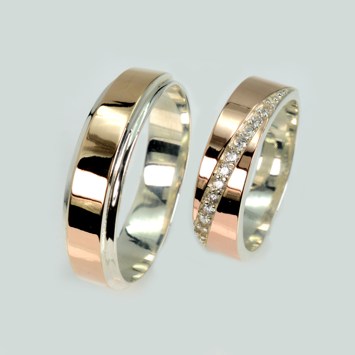 Пара серебряных обручальных колец (Обр5053к)