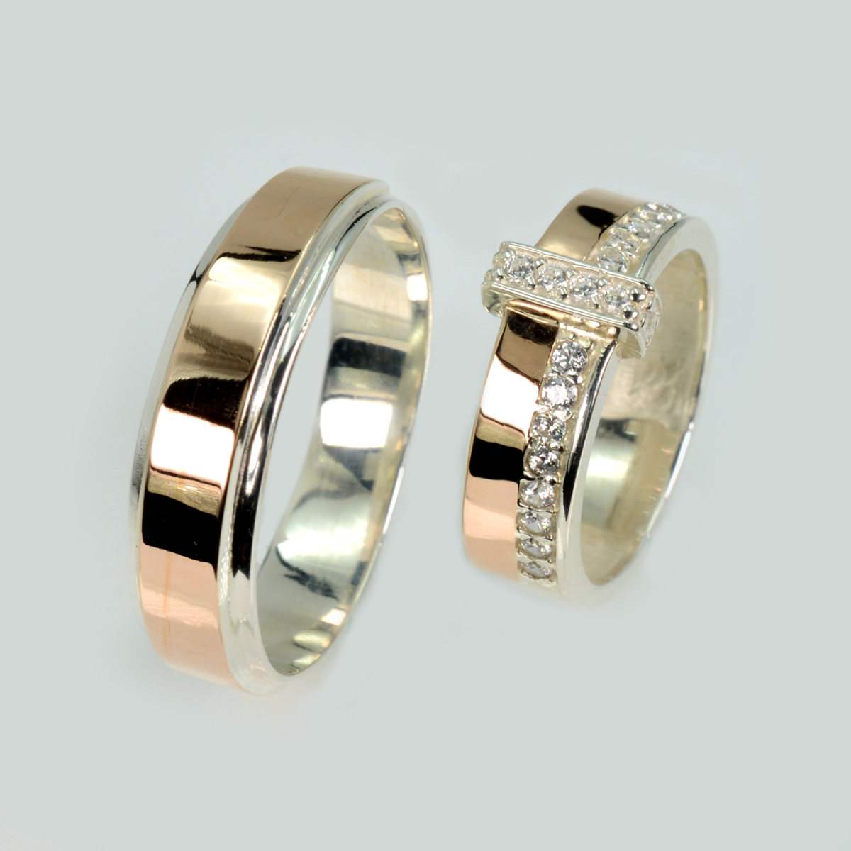 Пара обручальных колец из серебра (Обр5101к)