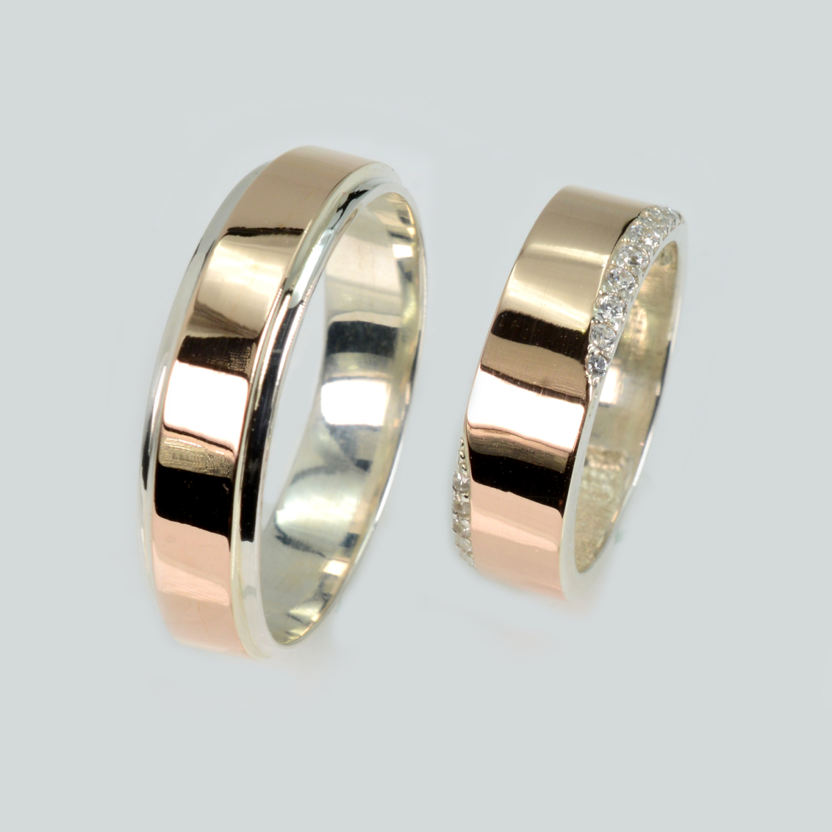 Пара обручальных колец из серебра (Обр5Обр32)