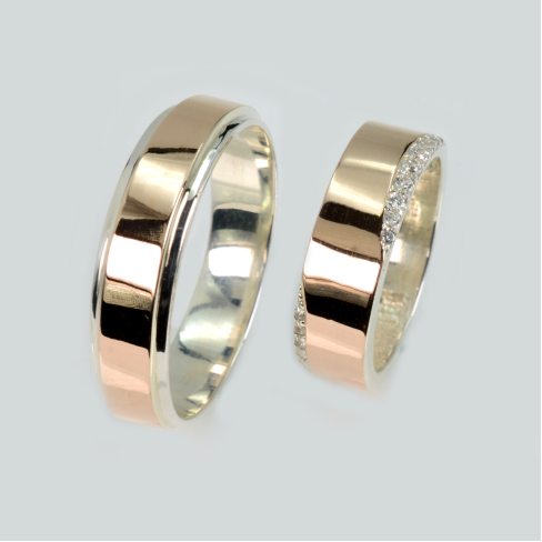 Пара обручальных колец из серебра