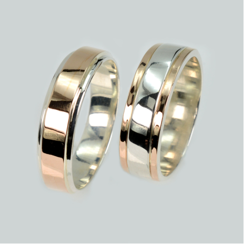 Пара обручальных колец из серебра