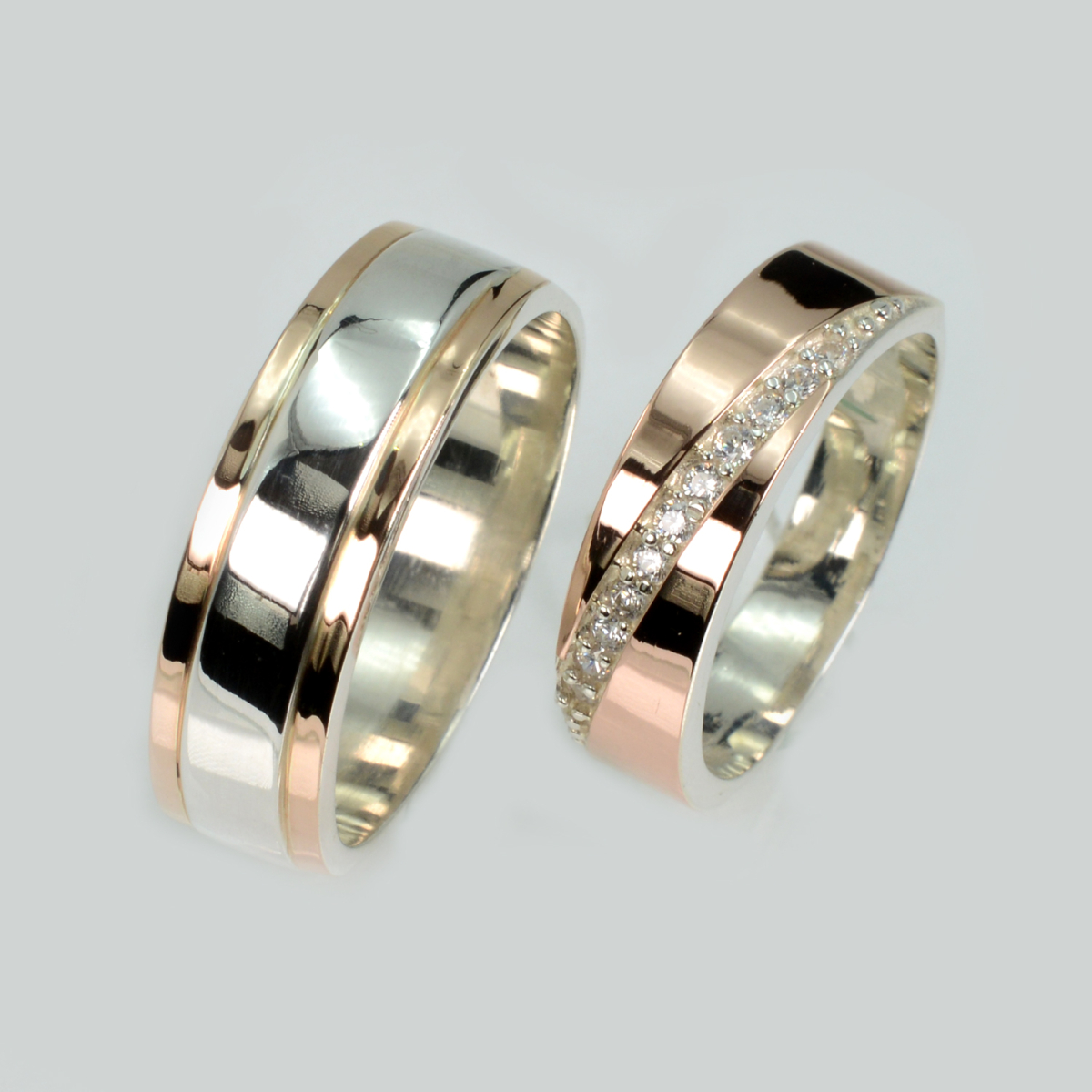 Пара серебряных обручальных колец (053кОбр6)