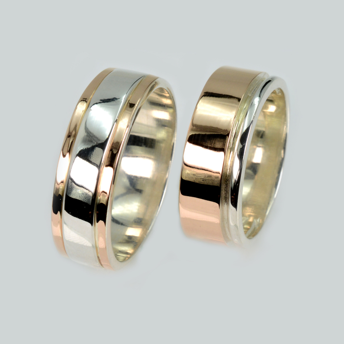 Пара серебряных обручальных колец (Обр6Обр10)
