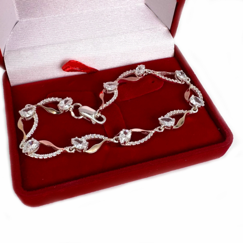 Браслет из серебра с золотом