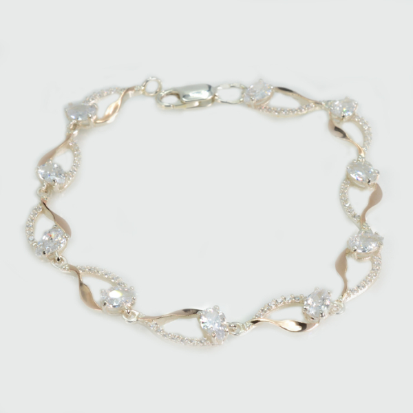 Браслет из серебра с золотом (Бр39)