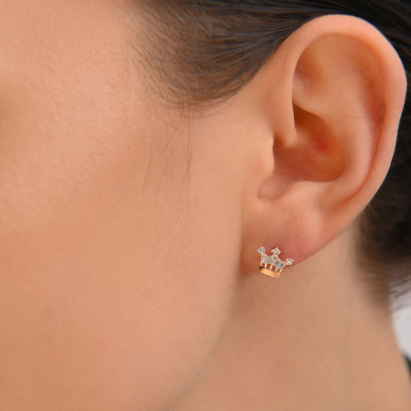 Серебряные пусеты с золотыми вставками (Вк-1)