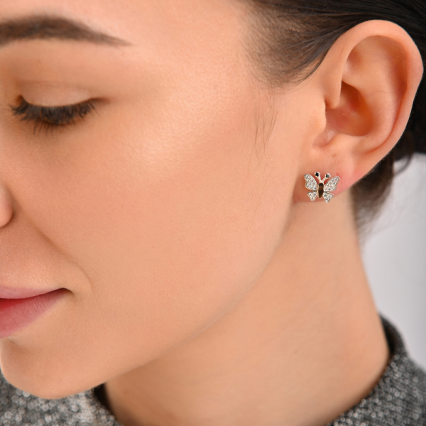 Серьги-гвоздики бабочки (Вк10)