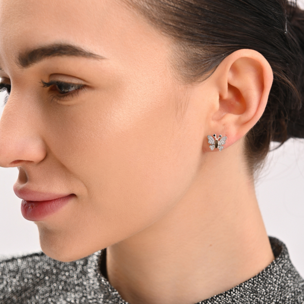 Серьги-гвоздики бабочки (Вк10)