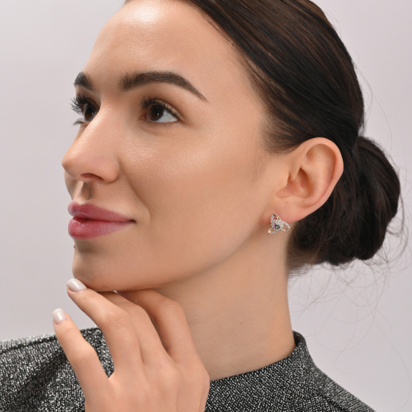 Серьги гвоздики из серебра (Вк14)