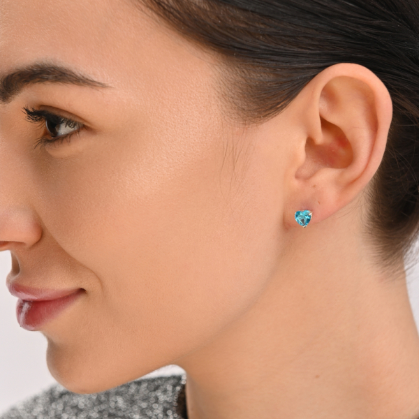 Серебряные пусеты с силиконовой застежкой (Вк-16)