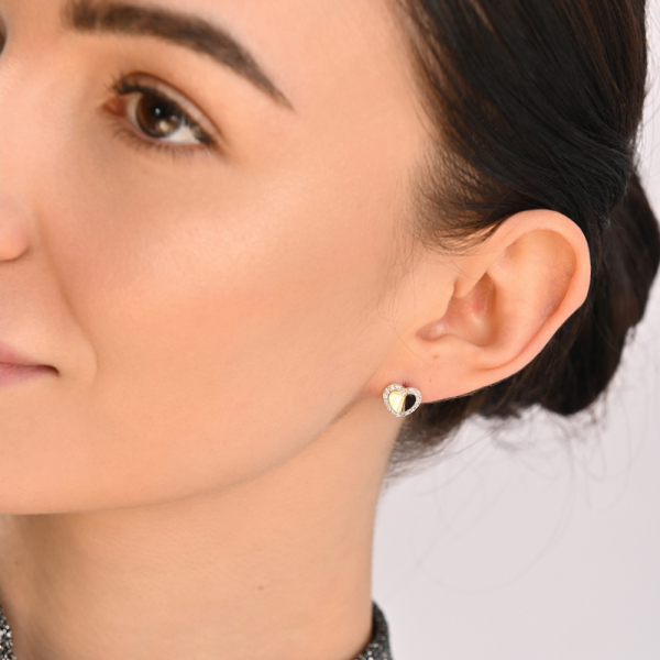 Серьги-вкрутки серебряные с золотыми пластинами (Вк-3)