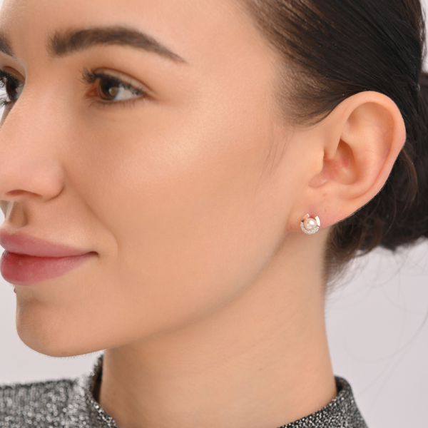 Серьги гвоздики с жемчугом (Вк-8)